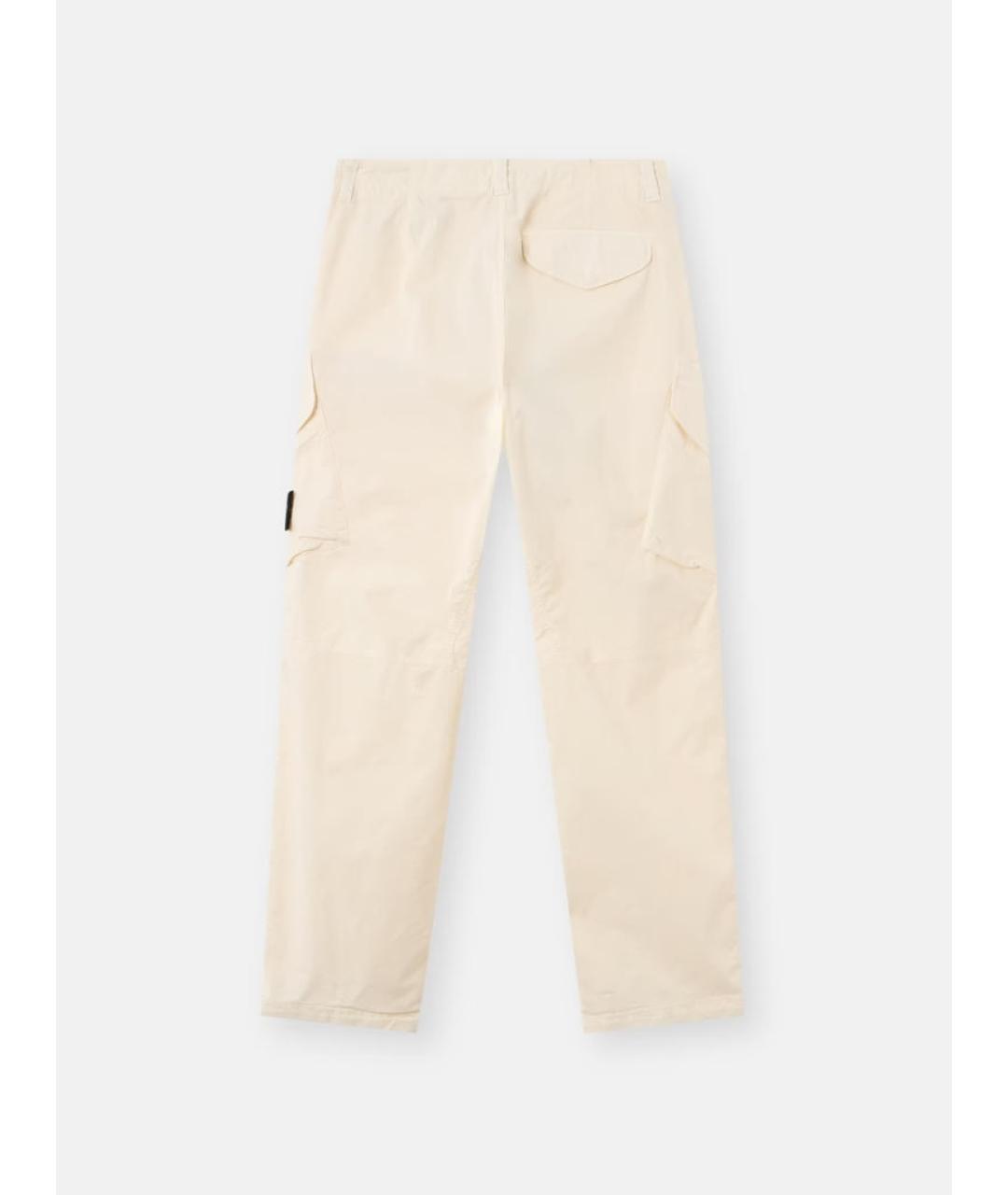 STONE ISLAND Белые хлопковые повседневные брюки, фото 3