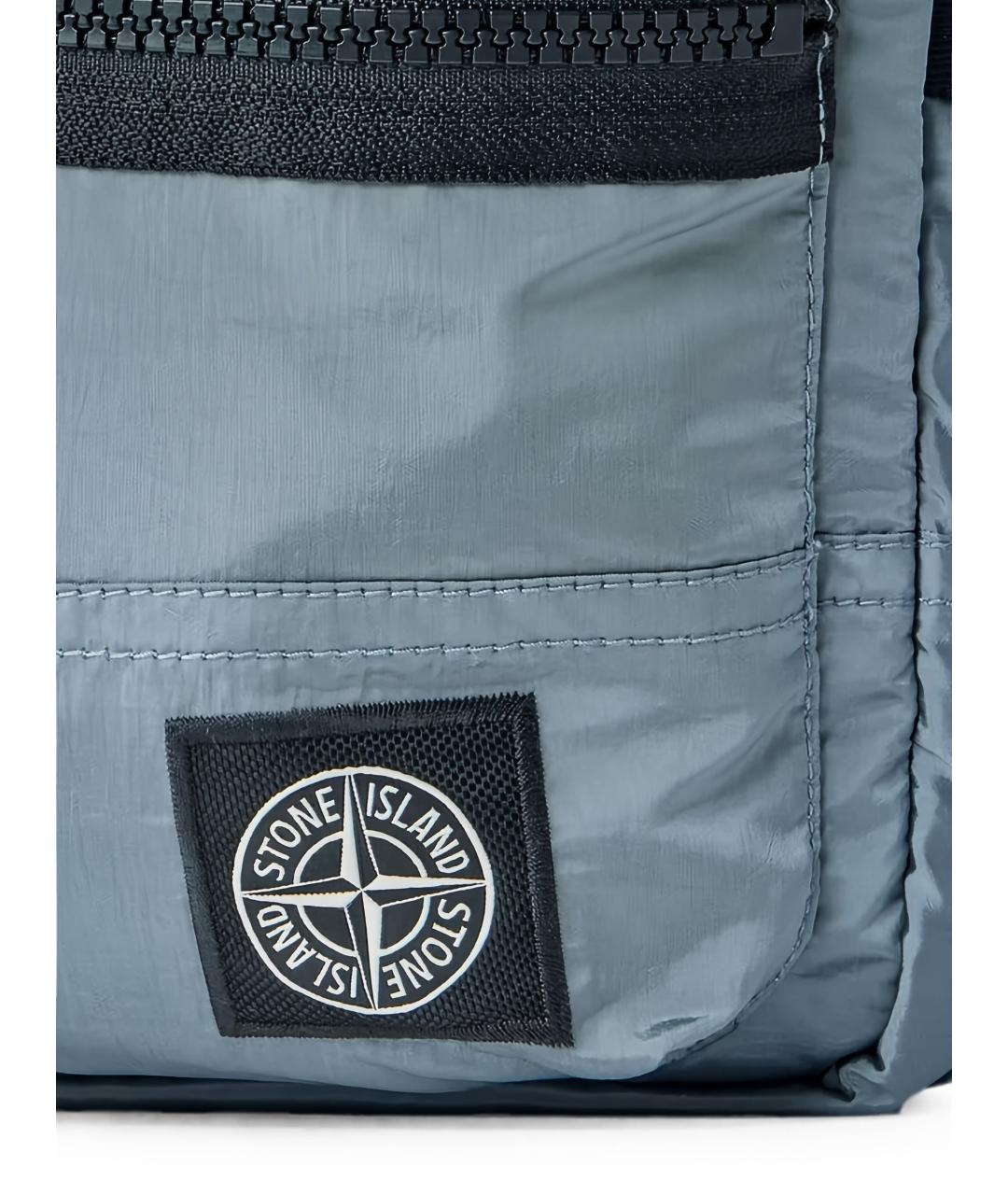 STONE ISLAND Голубая тканевая сумка на плечо, фото 2