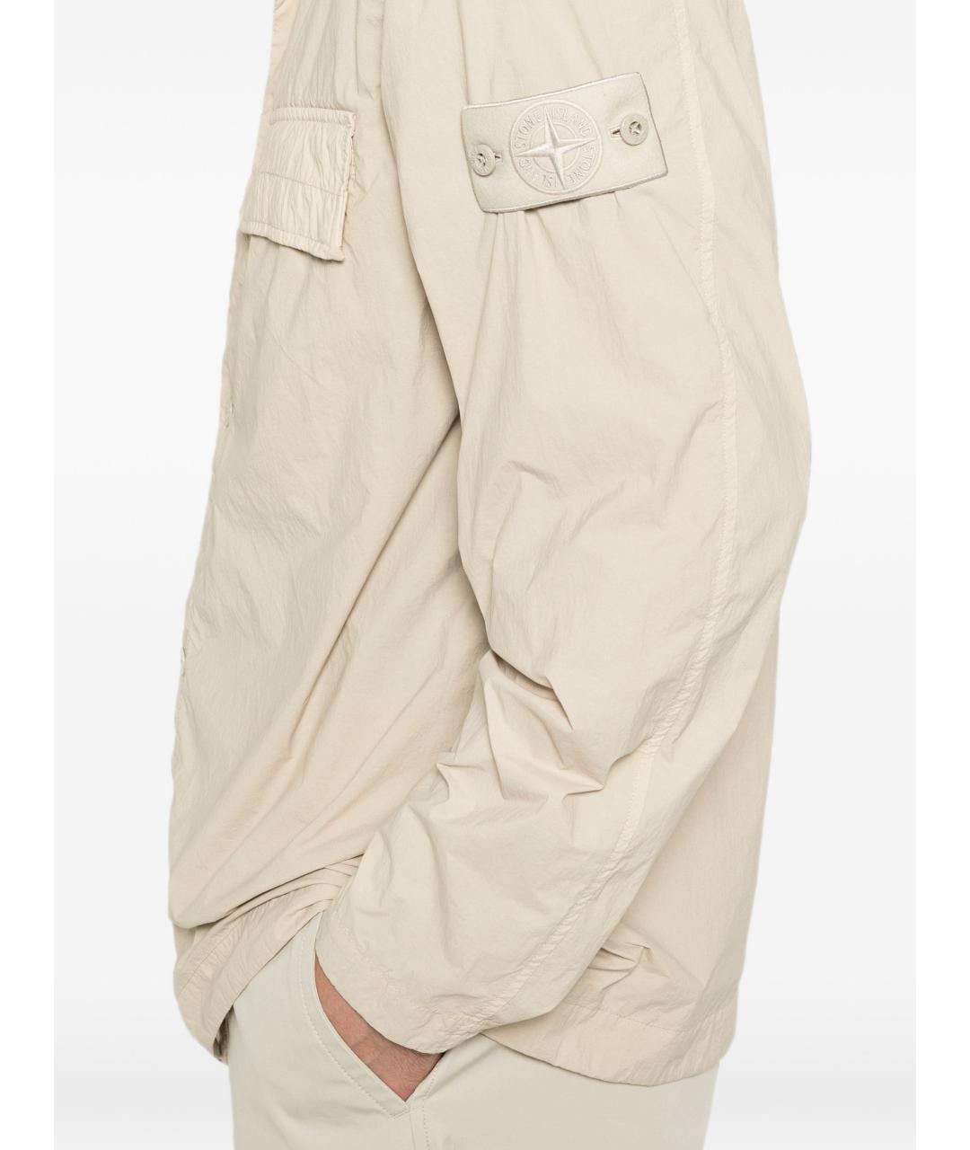 STONE ISLAND Бежевая кэжуал рубашка, фото 5