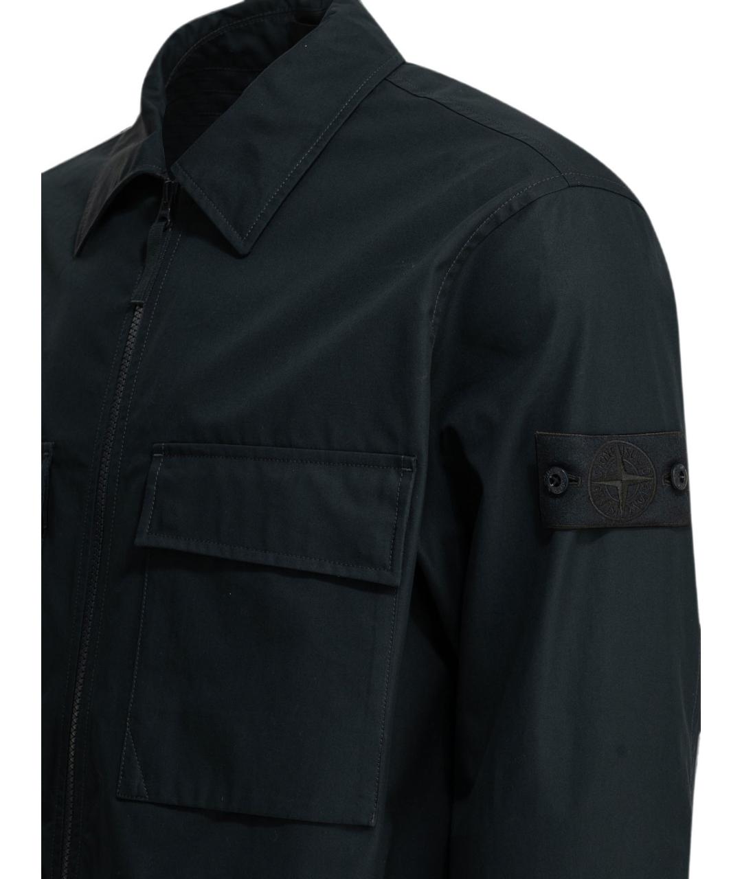 STONE ISLAND Синяя хлопковая кэжуал рубашка, фото 3