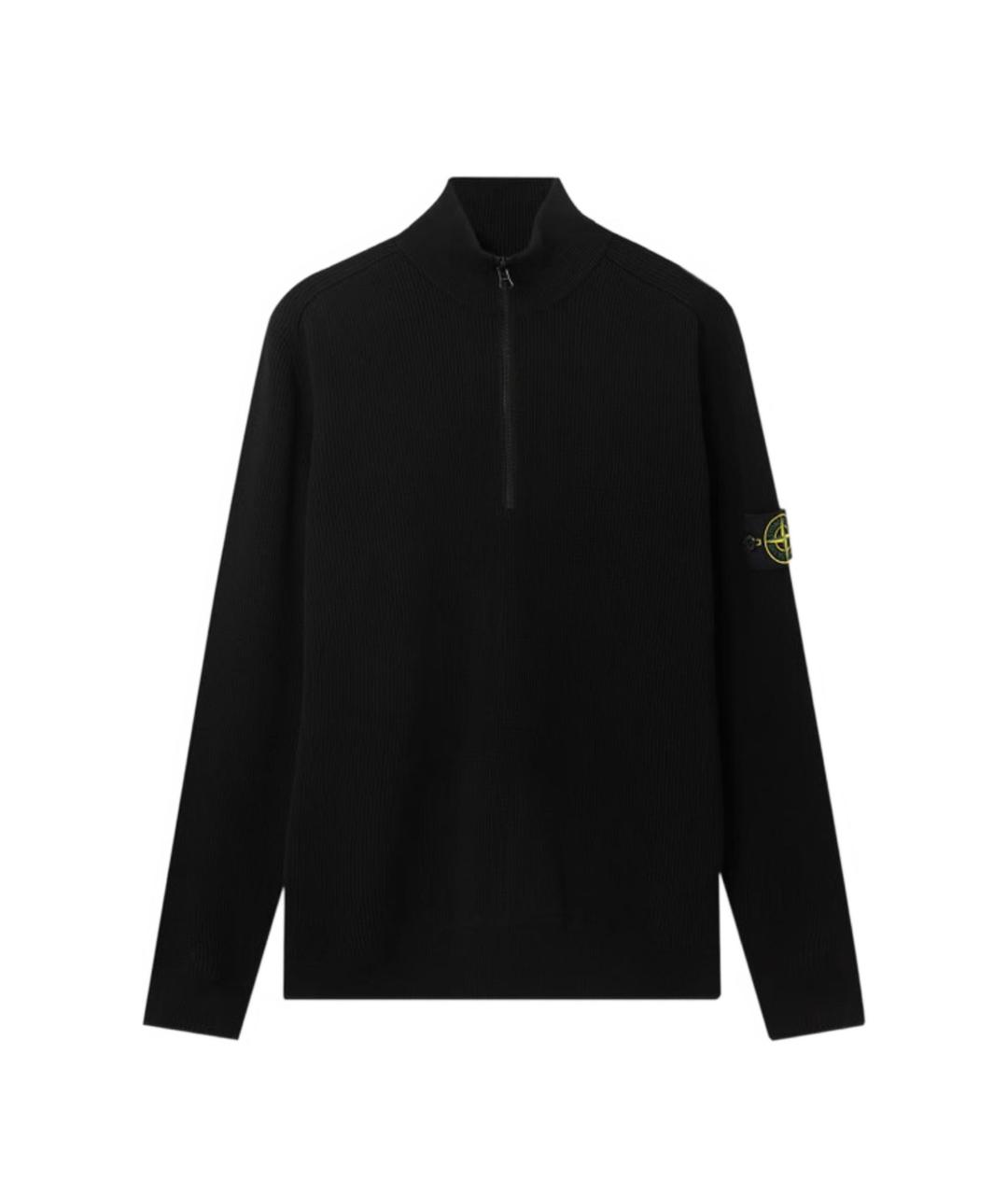 STONE ISLAND Черный хлопковый джемпер / свитер, фото 1