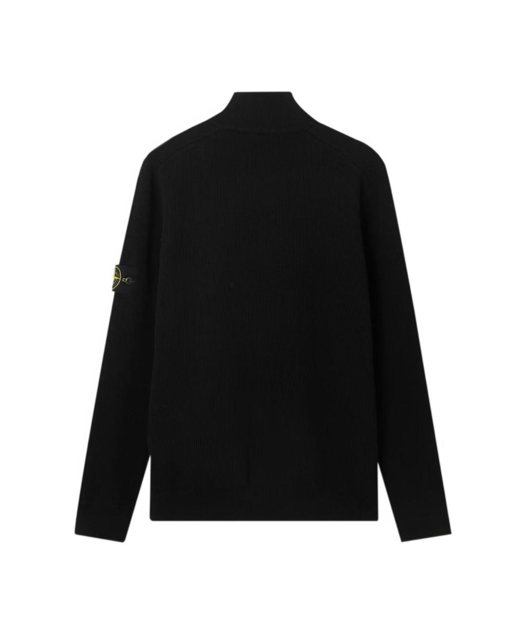 STONE ISLAND Черный хлопковый джемпер / свитер, фото 2