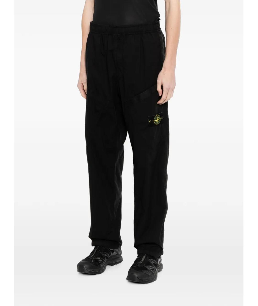 STONE ISLAND Черные хлопковые повседневные брюки, фото 2