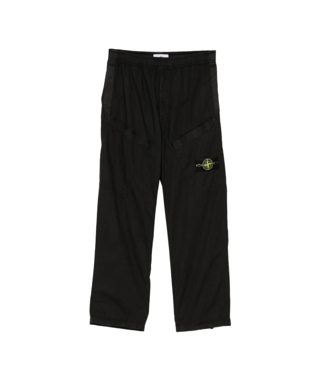 STONE ISLAND Черные хлопковые повседневные брюки, фото 1