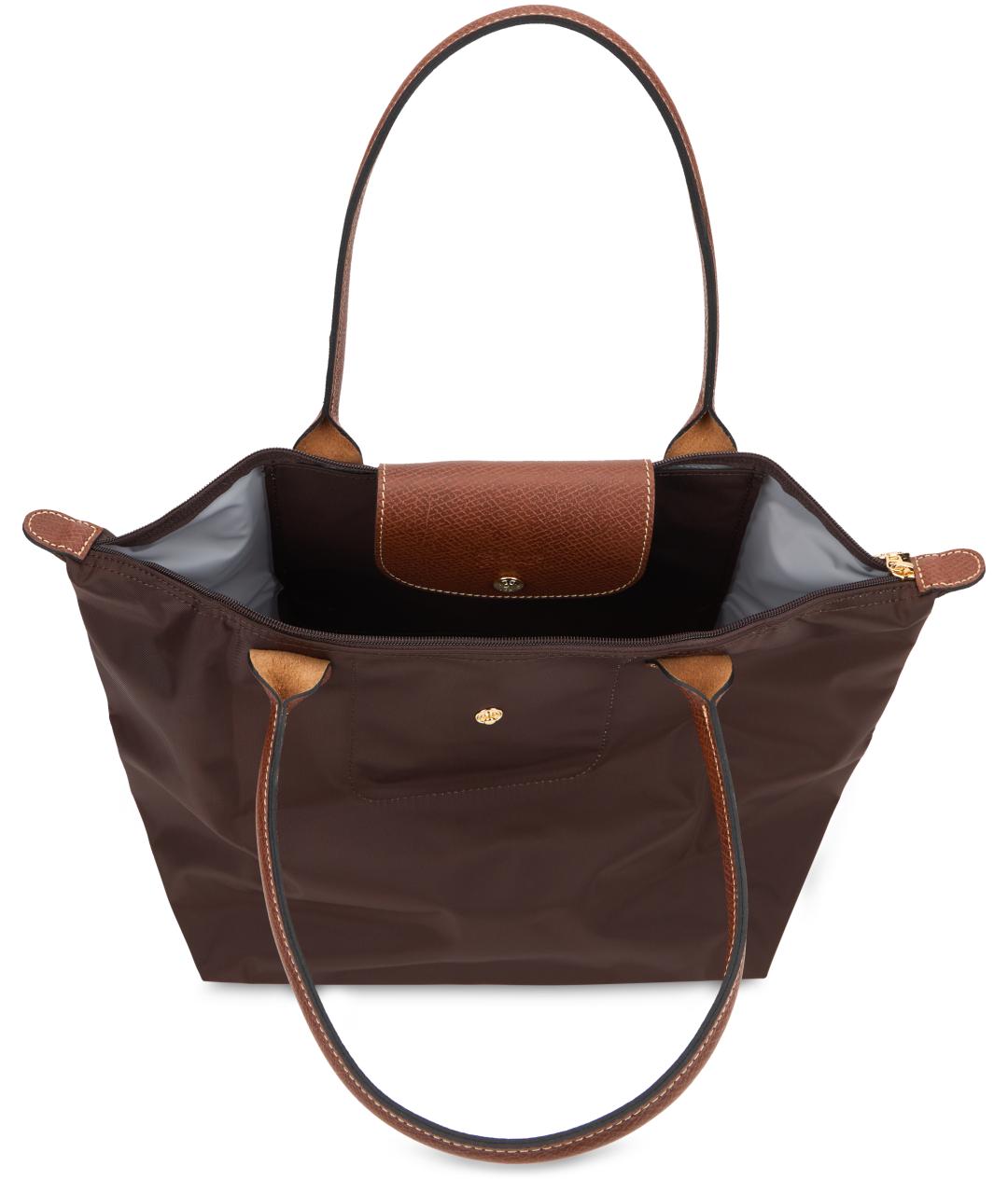 LONGCHAMP Коричневая тканевая сумка через плечо, фото 5