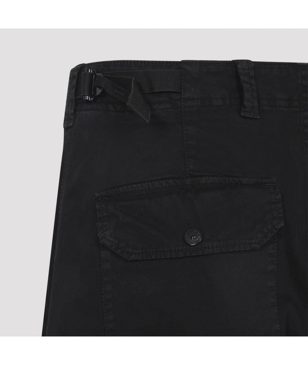 STONE ISLAND Черные хлопковые повседневные брюки, фото 4