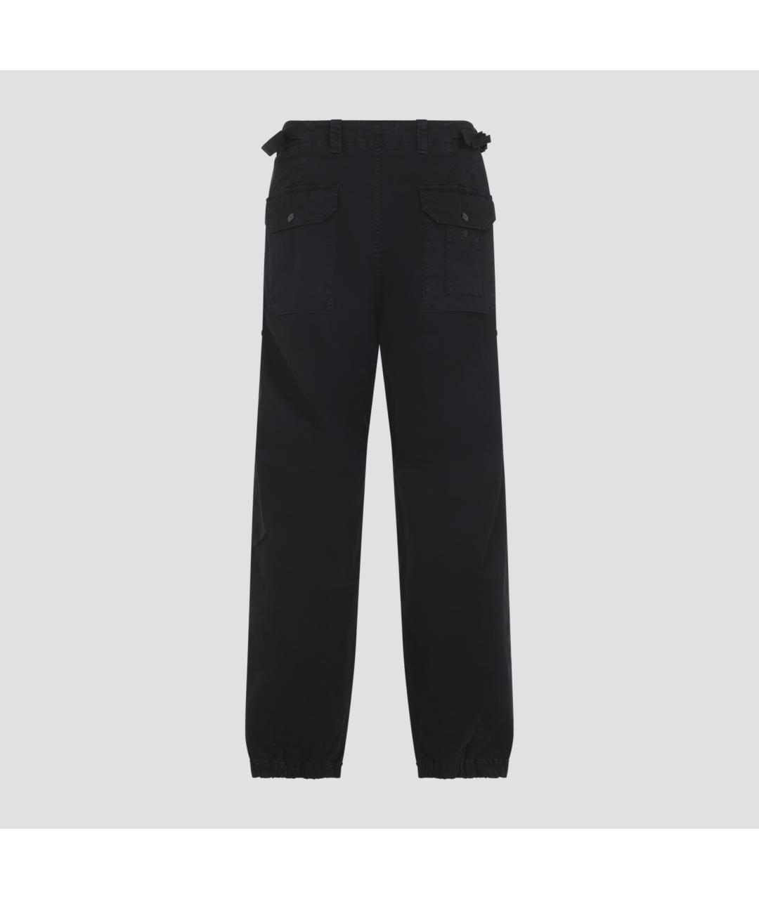 STONE ISLAND Черные хлопковые повседневные брюки, фото 2