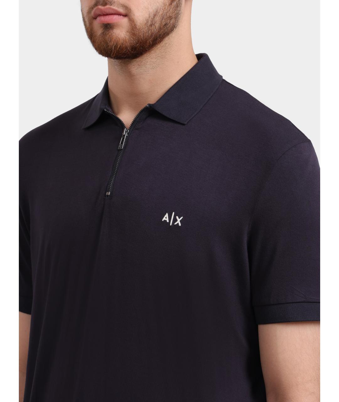 ARMANI EXCHANGE Темно-синяя вискозная футболка, фото 3