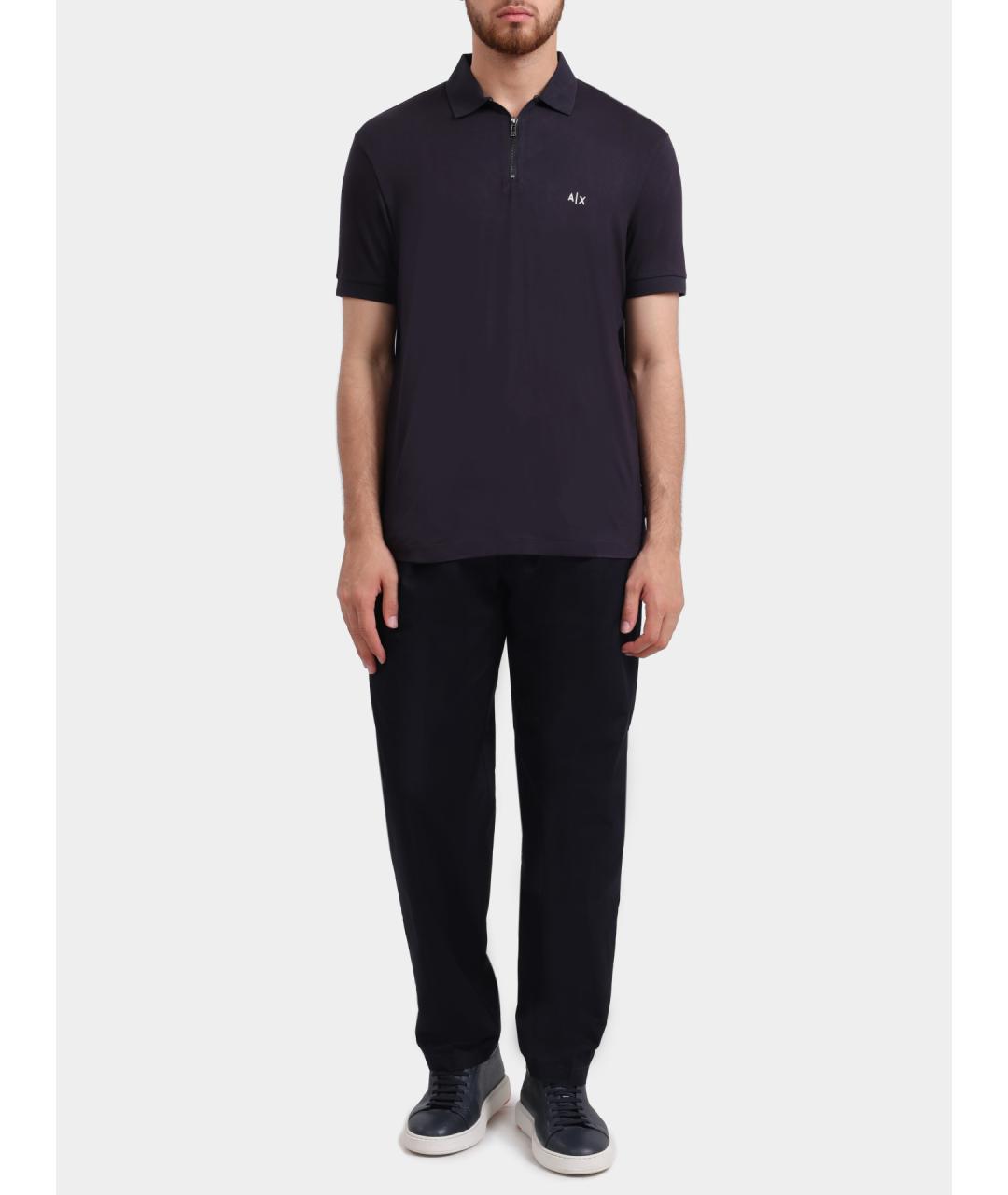 ARMANI EXCHANGE Темно-синяя вискозная футболка, фото 2