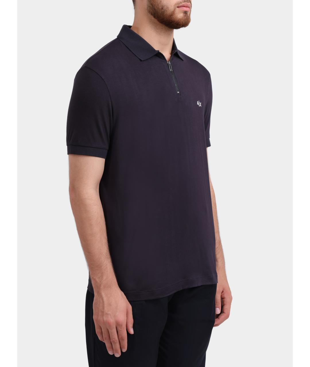 ARMANI EXCHANGE Темно-синяя вискозная футболка, фото 4