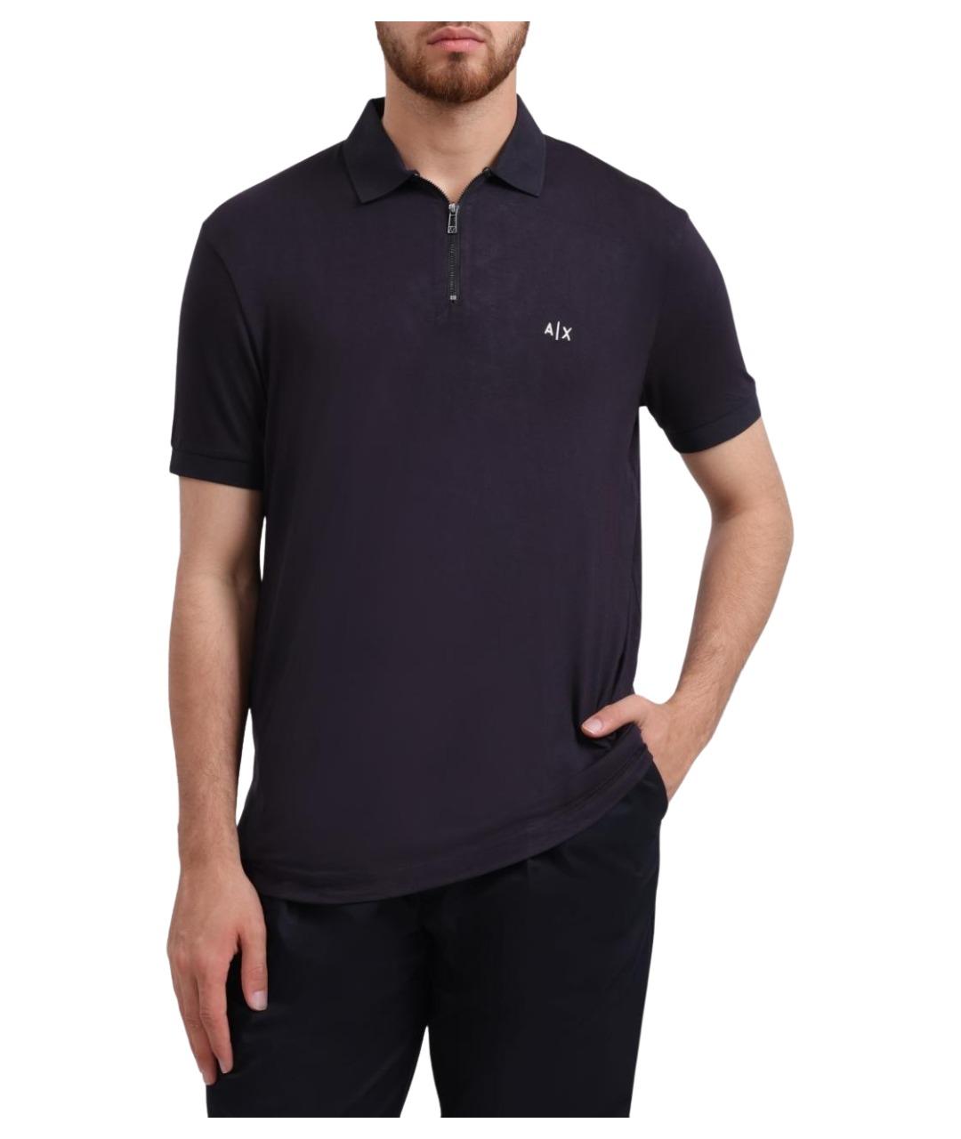 ARMANI EXCHANGE Темно-синяя вискозная футболка, фото 1