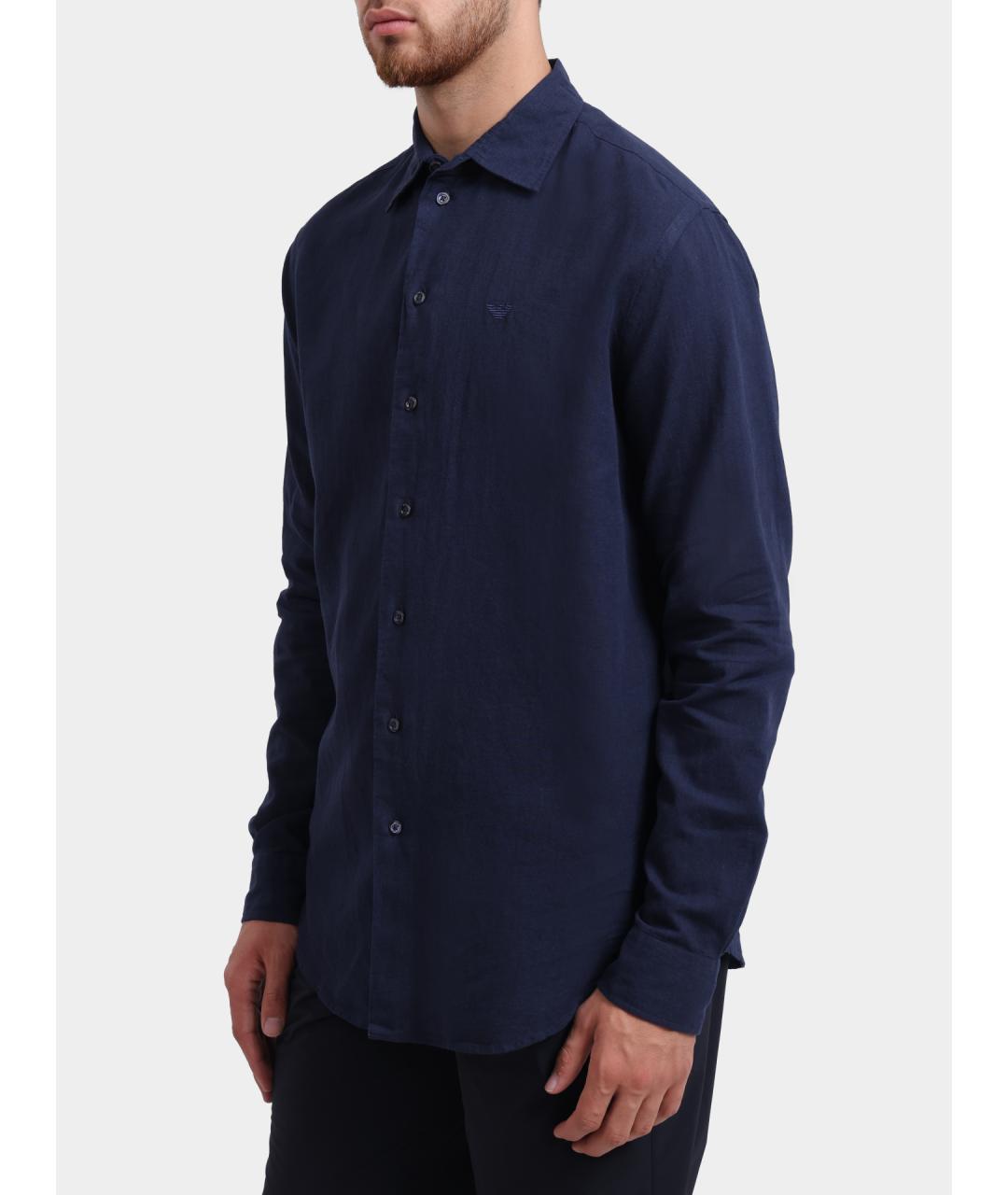 EMPORIO ARMANI Темно-синяя кэжуал рубашка, фото 3