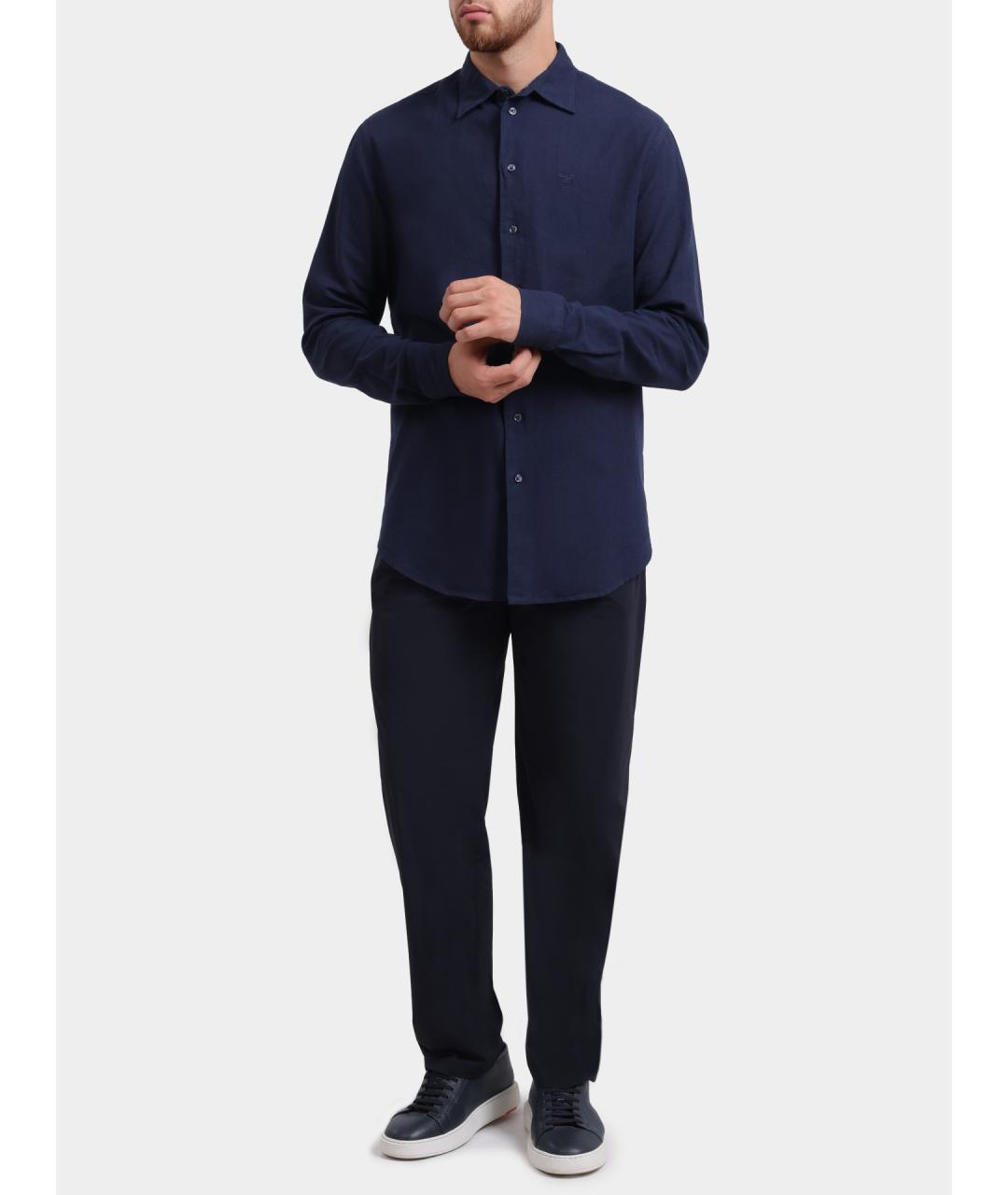 EMPORIO ARMANI Темно-синяя кэжуал рубашка, фото 2