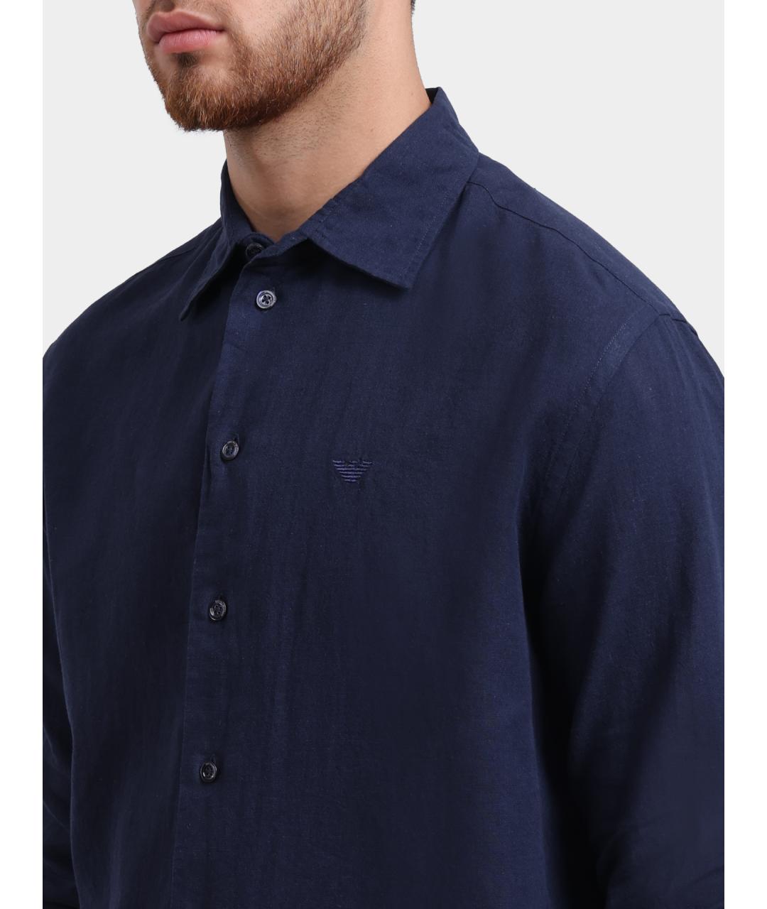 EMPORIO ARMANI Темно-синяя кэжуал рубашка, фото 4