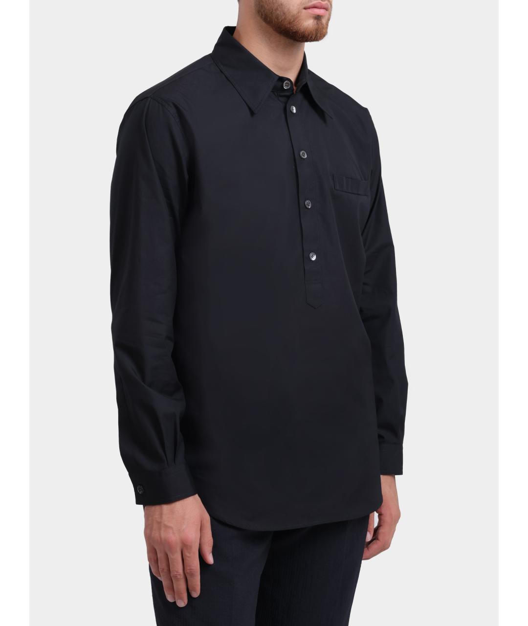 EMPORIO ARMANI Черная хлопковая кэжуал рубашка, фото 4