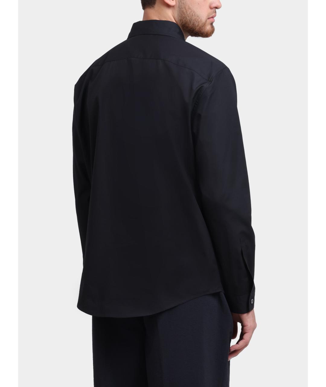EMPORIO ARMANI Черная хлопковая кэжуал рубашка, фото 5