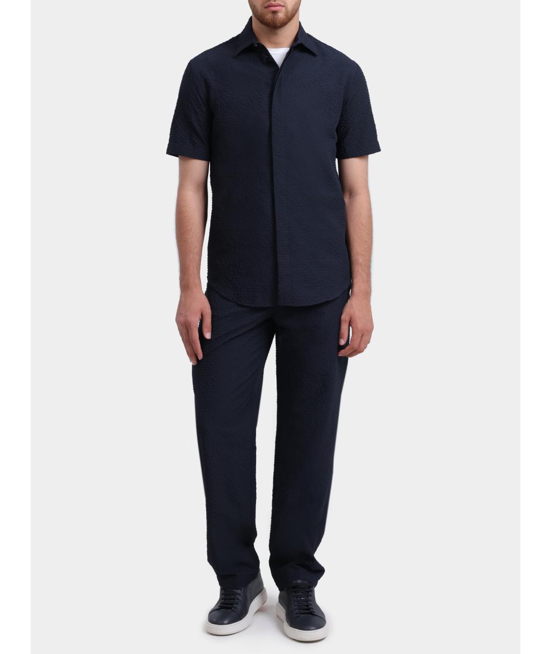EMPORIO ARMANI Темно-синие повседневные брюки, фото 2