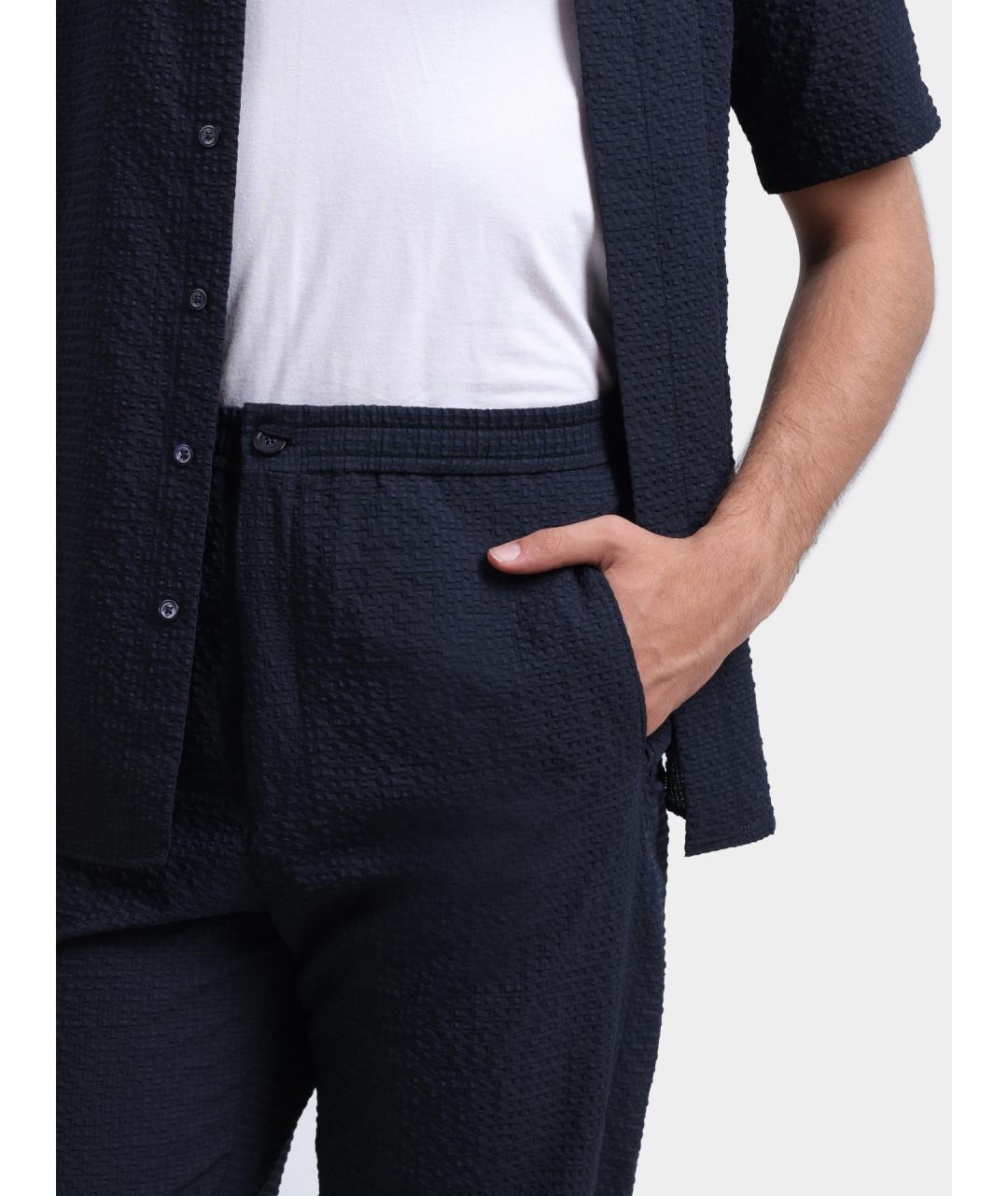EMPORIO ARMANI Темно-синие повседневные брюки, фото 4