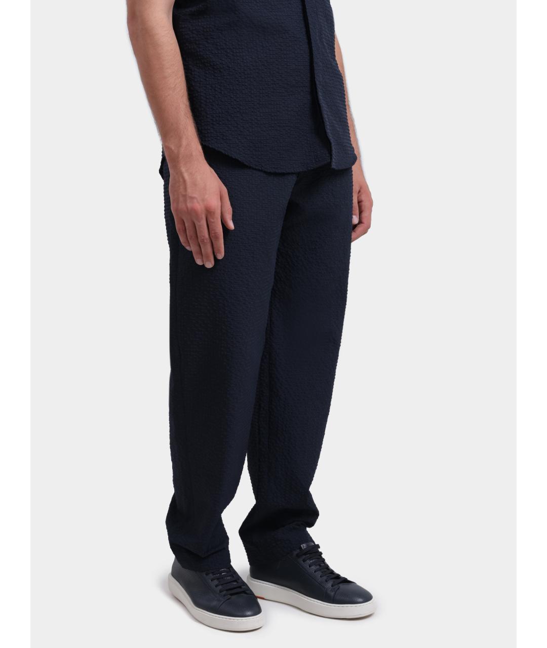 EMPORIO ARMANI Темно-синие повседневные брюки, фото 3