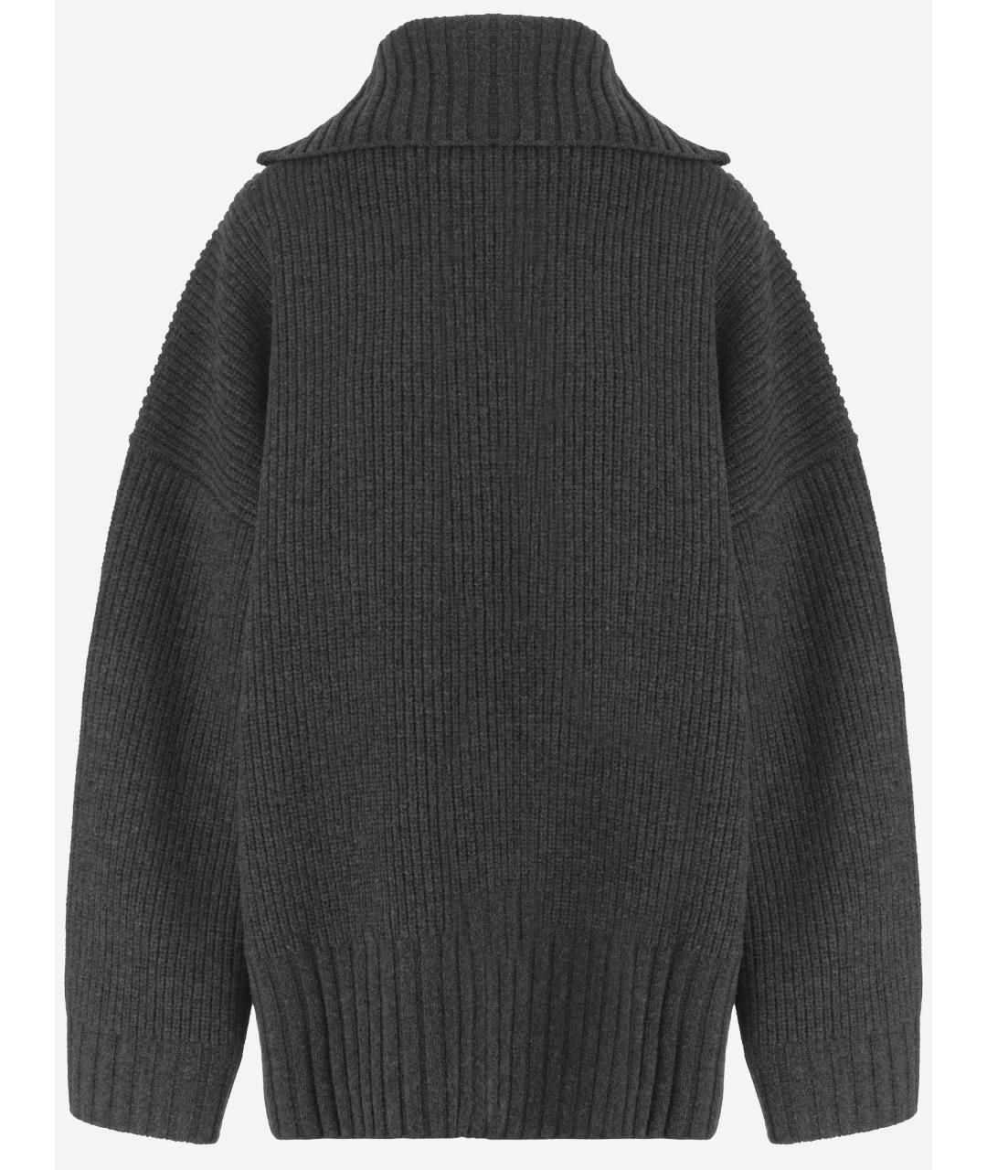 THE FRANKIE SHOP Антрацитовый шерстяной кардиган, фото 2
