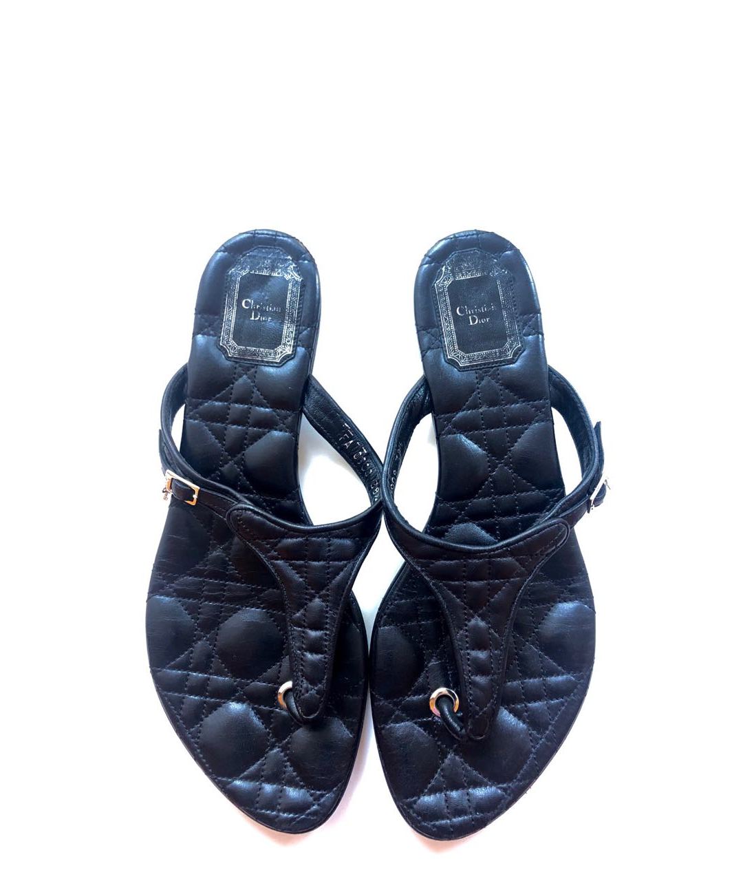 CHRISTIAN DIOR PRE-OWNED Черные кожаные сандалии, фото 2