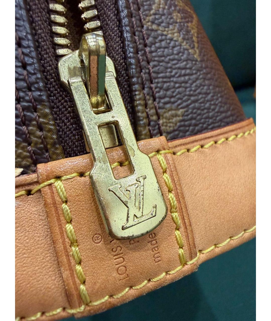 LOUIS VUITTON Коричневая канва сумка с короткими ручками, фото 6