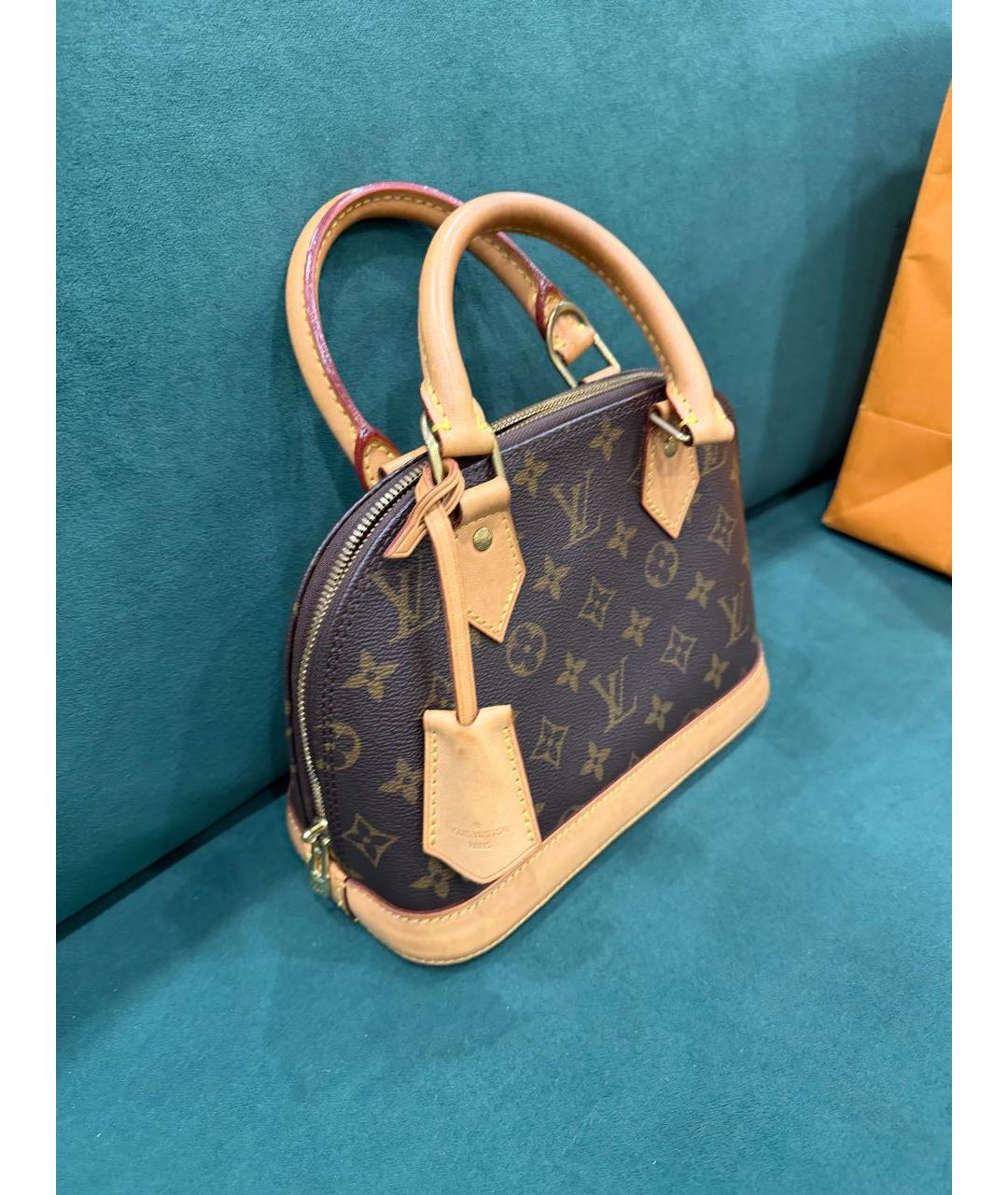 LOUIS VUITTON Коричневая канва сумка с короткими ручками, фото 3