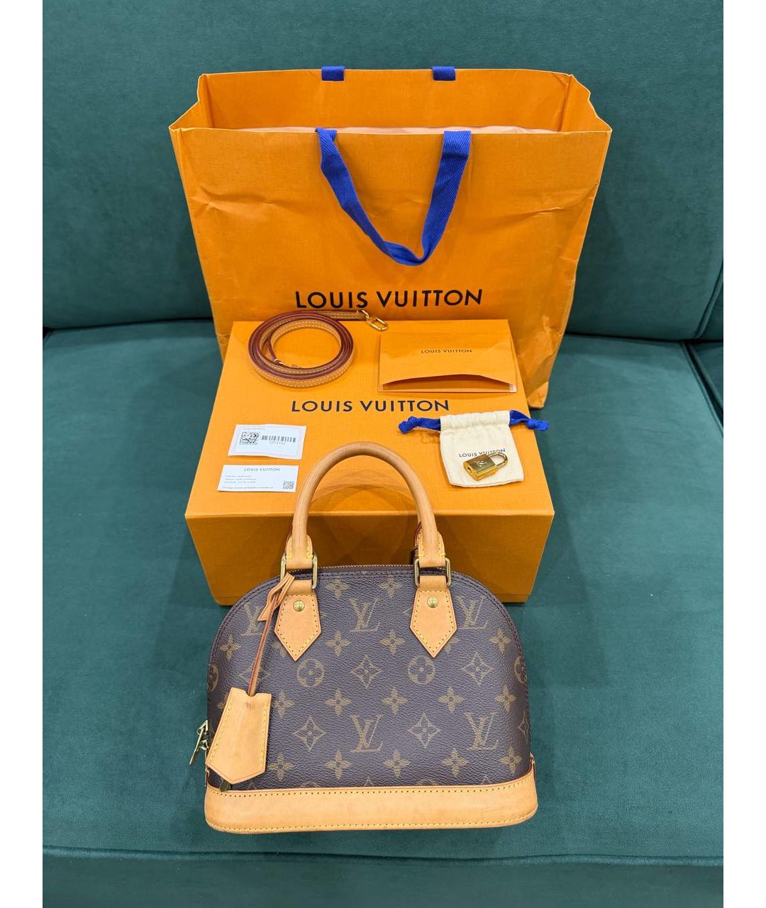 LOUIS VUITTON Коричневая канва сумка с короткими ручками, фото 2