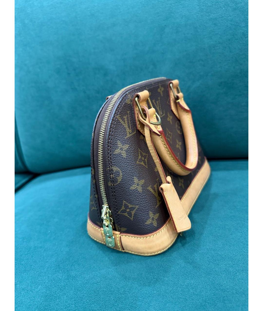 LOUIS VUITTON Коричневая канва сумка с короткими ручками, фото 5