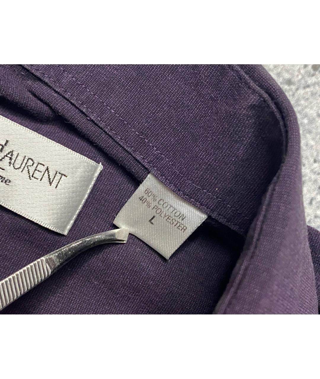 SAINT LAURENT Темно-синяя хлопко-полиэстеровая кэжуал рубашка, фото 7