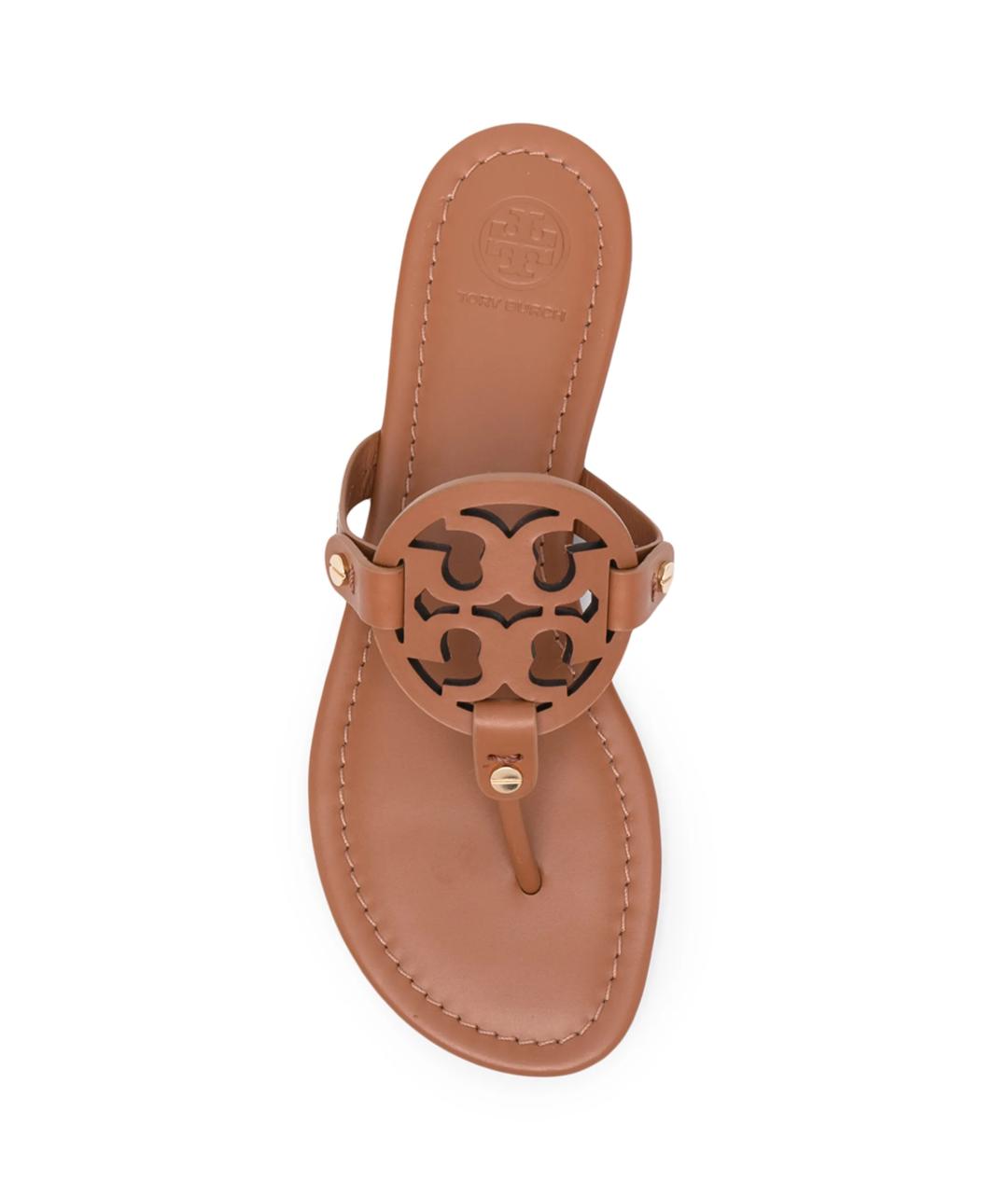 TORY BURCH Коричневые кожаные сандалии, фото 4