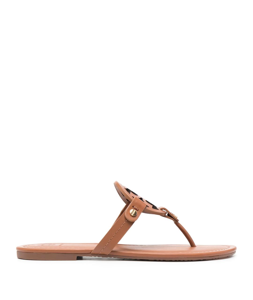 TORY BURCH Коричневые кожаные сандалии, фото 1