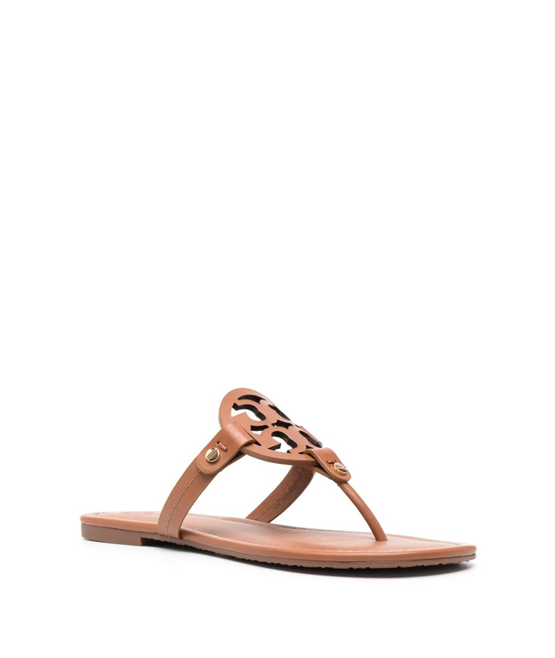 TORY BURCH Коричневые кожаные сандалии, фото 2