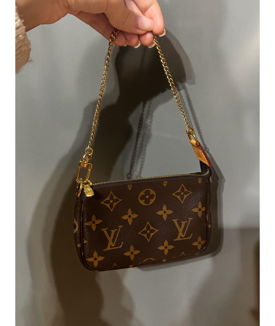 LOUIS VUITTON Коричневая канва сумка с короткими ручками, фото 2