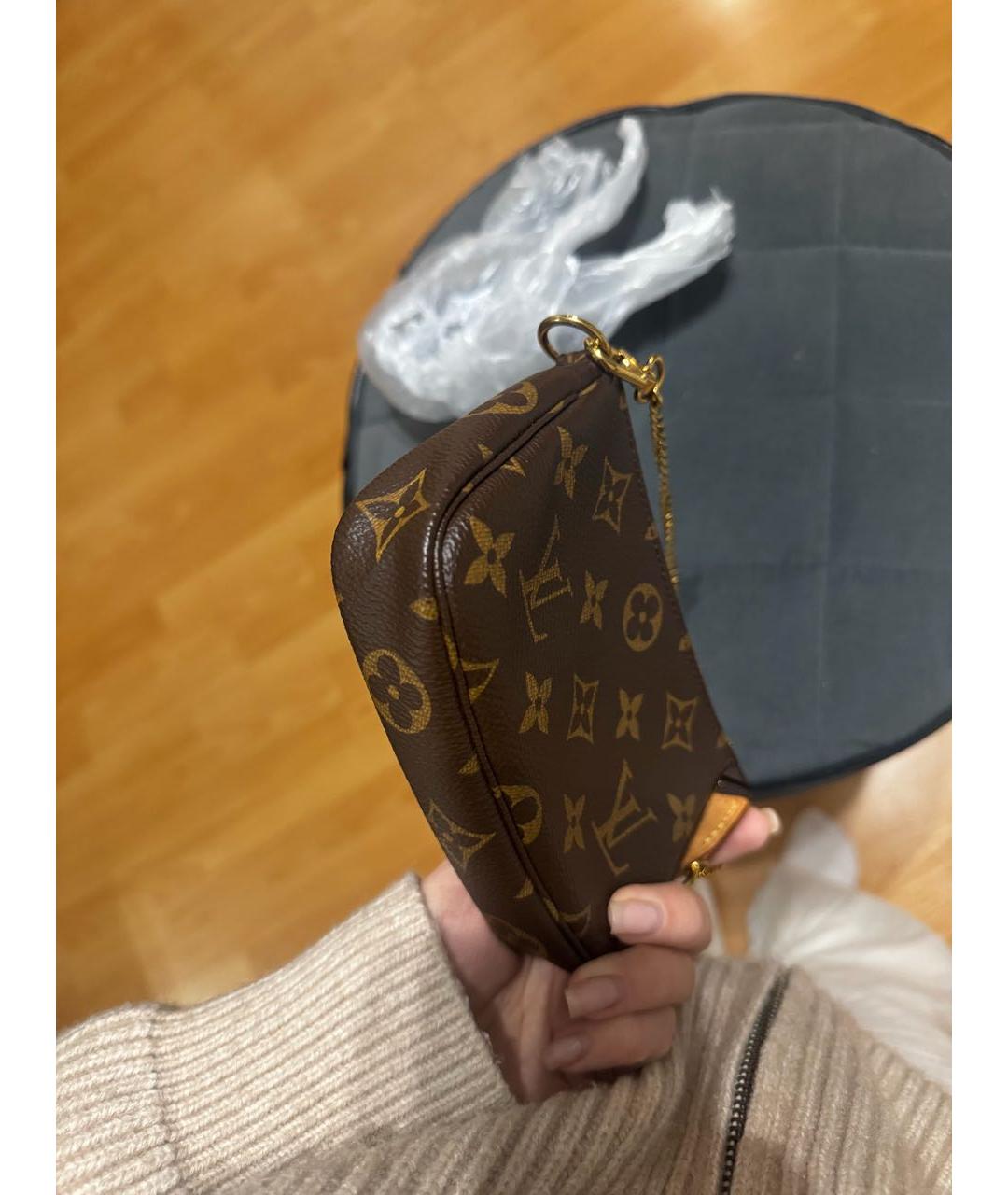 LOUIS VUITTON Коричневая канва сумка с короткими ручками, фото 4