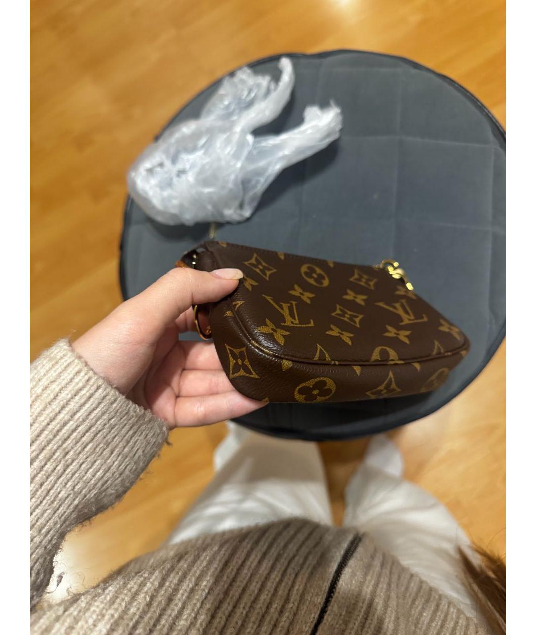 LOUIS VUITTON Коричневая канва сумка с короткими ручками, фото 5