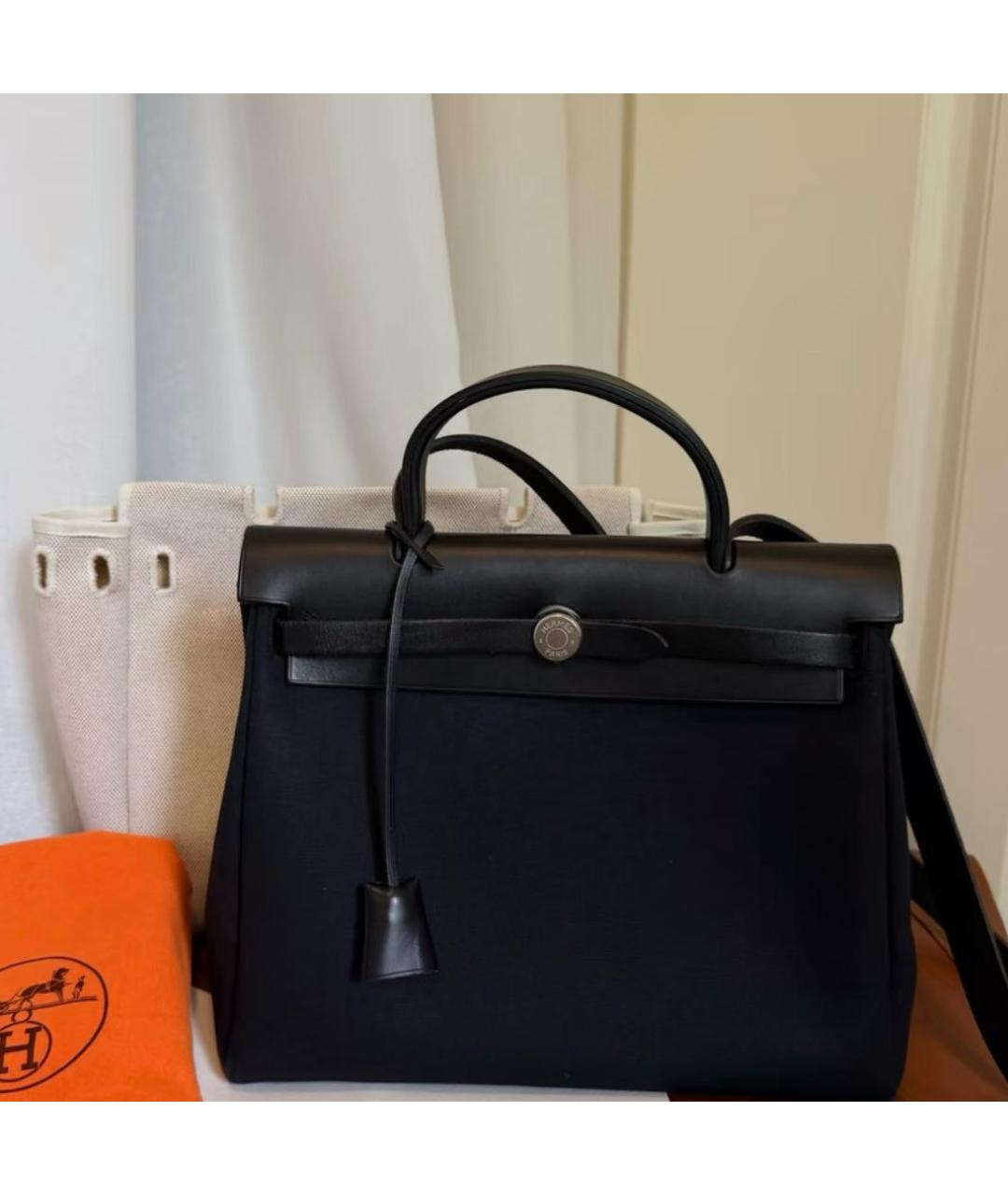 HERMES Черная тканевая сумка через плечо, фото 2