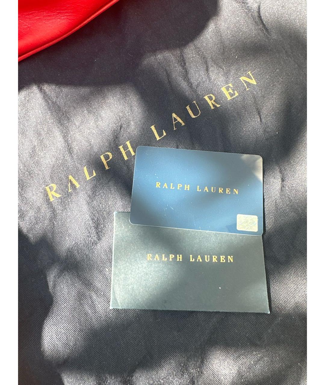 RALPH LAUREN Красная кожаная сумка через плечо, фото 8
