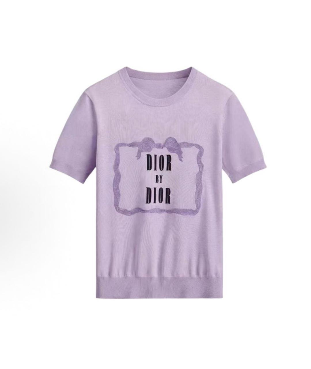CHRISTIAN DIOR Фиолетовая шелковая футболка, фото 1