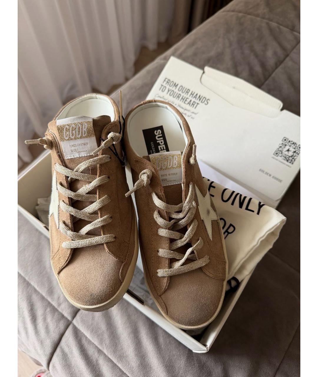 GOLDEN GOOSE Бежевые замшевые кеды, фото 3