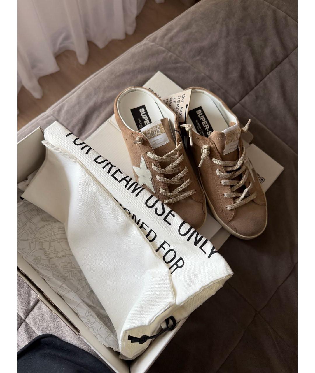 GOLDEN GOOSE Бежевые замшевые кеды, фото 4