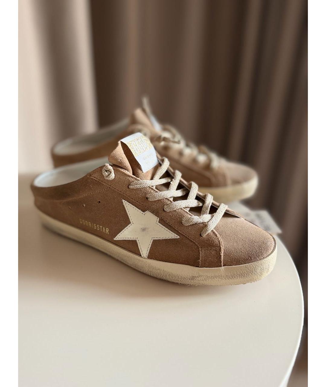 GOLDEN GOOSE Бежевые замшевые кеды, фото 5