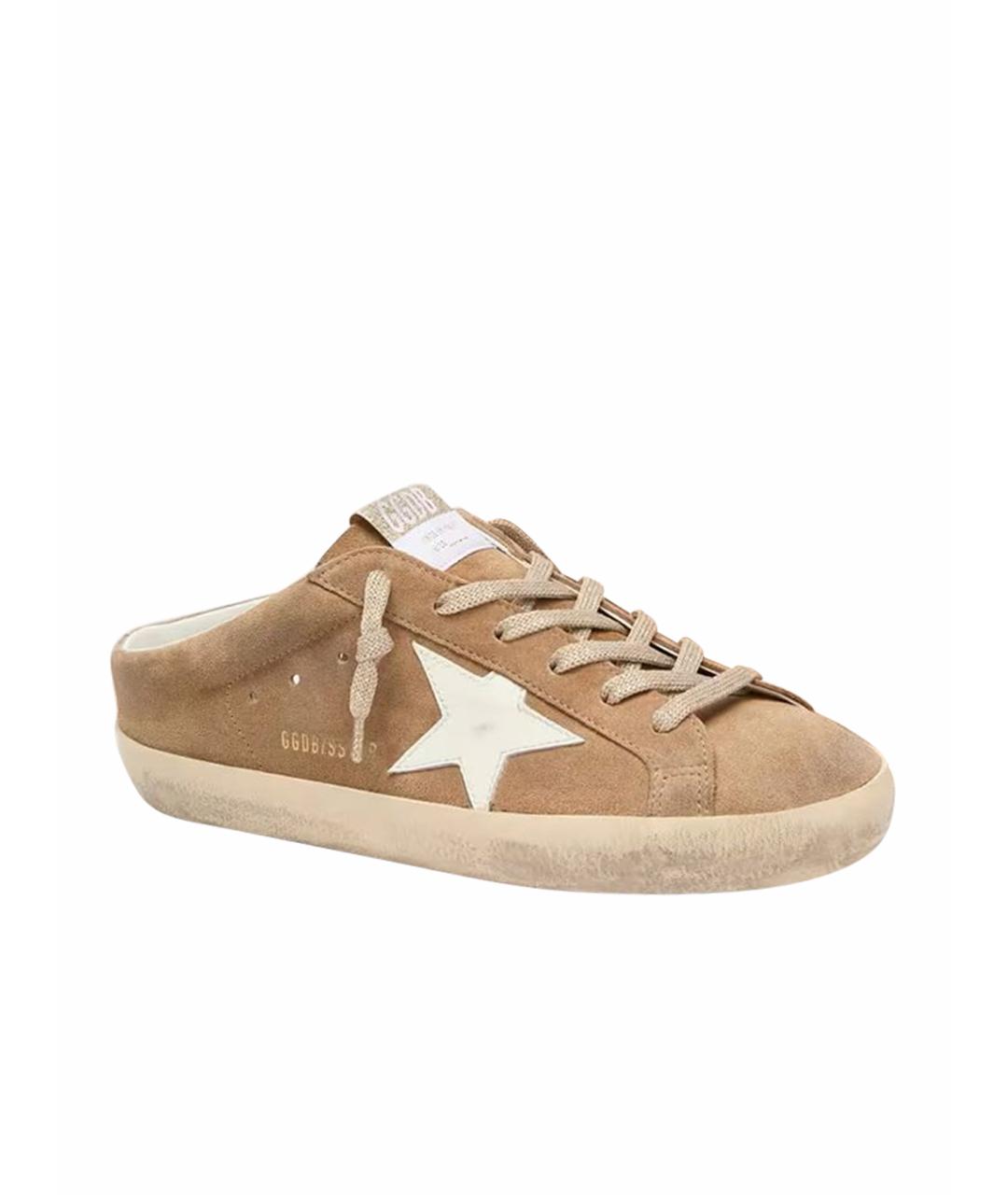 GOLDEN GOOSE Бежевые замшевые кеды, фото 1