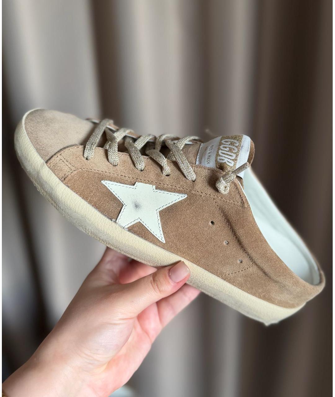 GOLDEN GOOSE Бежевые замшевые кеды, фото 8