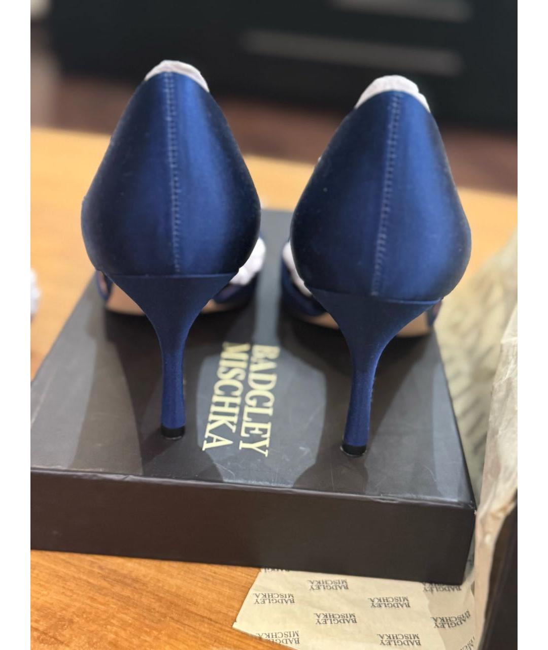 BADGLEY MISCHKA Синие текстильные туфли, фото 4