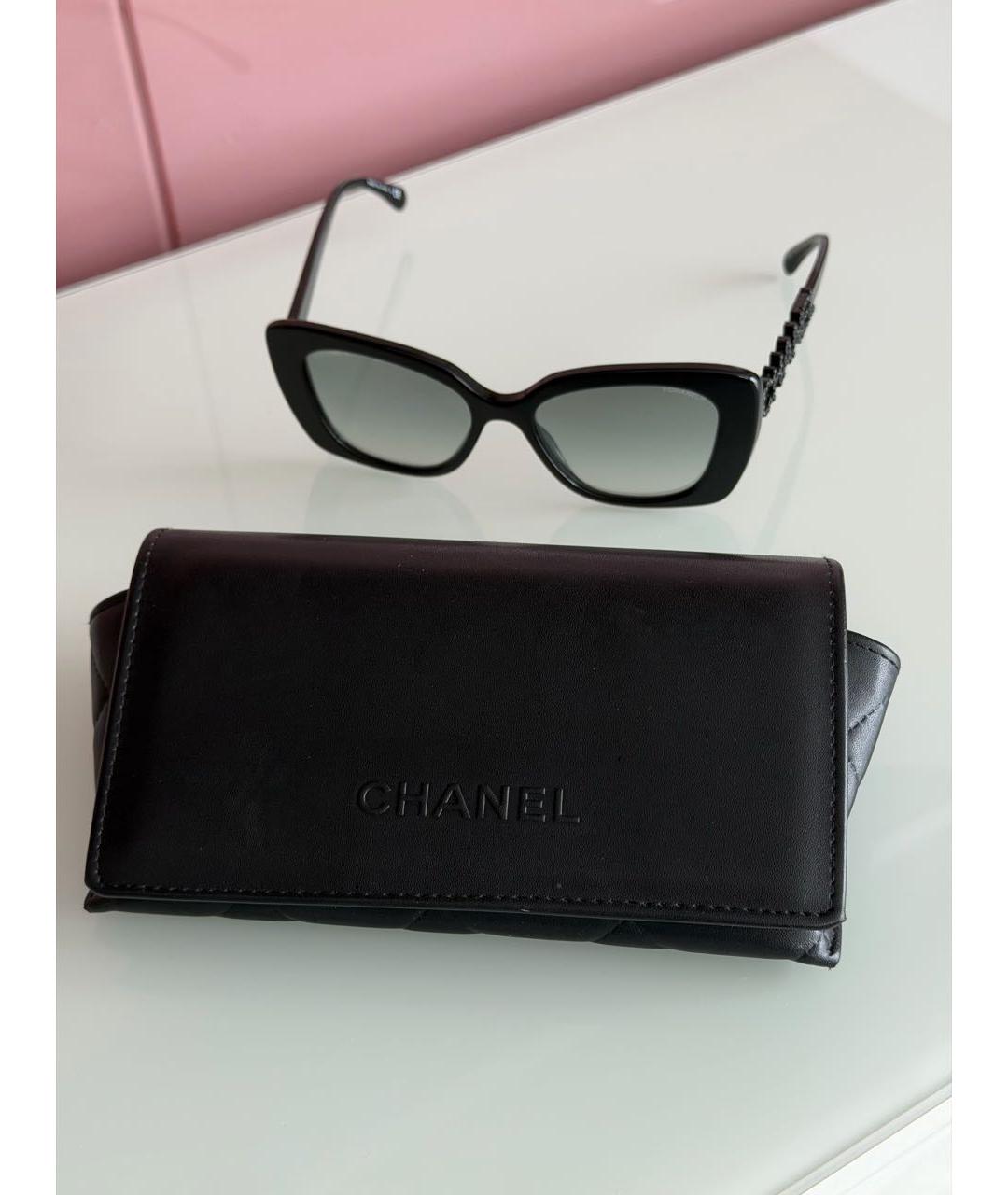CHANEL Черные пластиковые солнцезащитные очки, фото 4