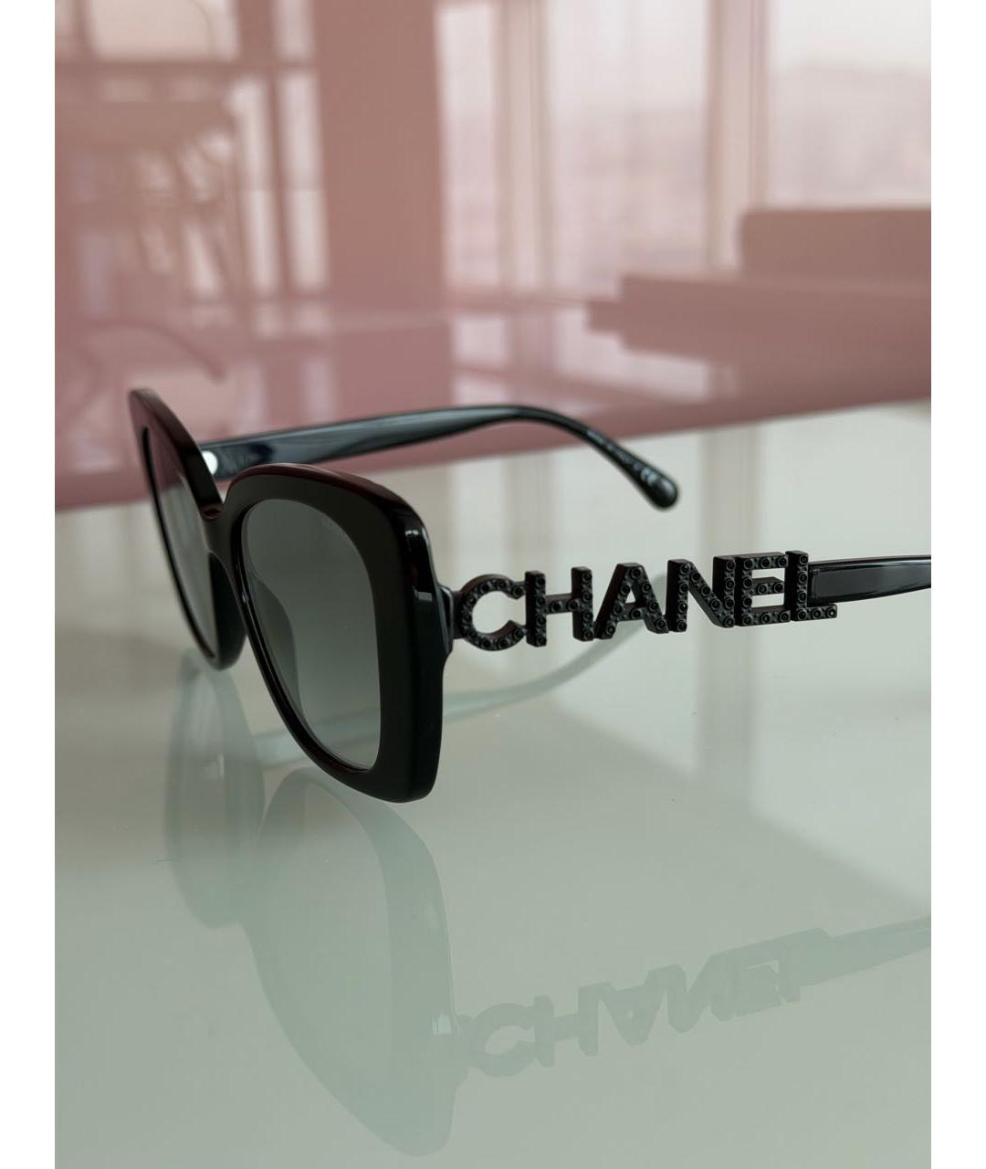 CHANEL Черные пластиковые солнцезащитные очки, фото 3