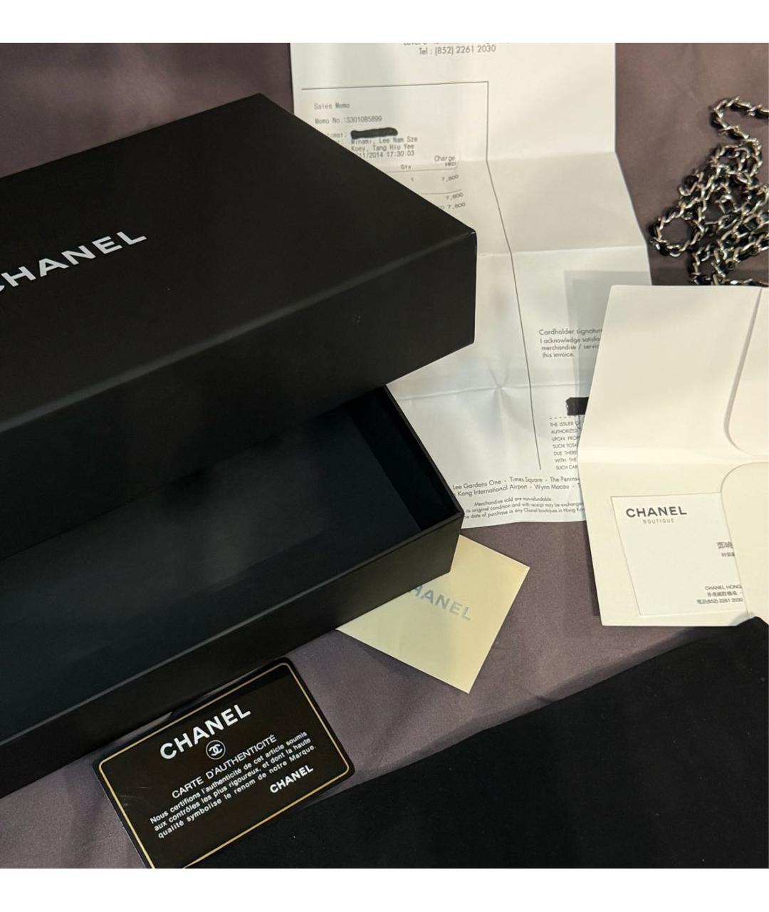 CHANEL Черный кожаный кошелек, фото 8