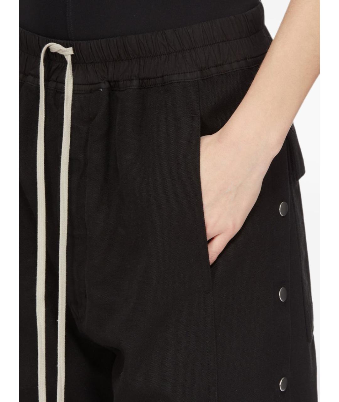RICK OWENS DRKSHDW Черные хлопковые прямые брюки, фото 3