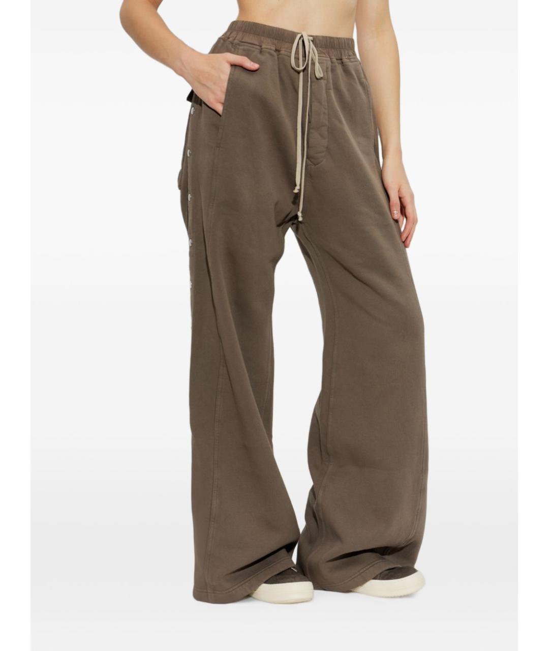 RICK OWENS DRKSHDW Серые хлопковые прямые брюки, фото 4